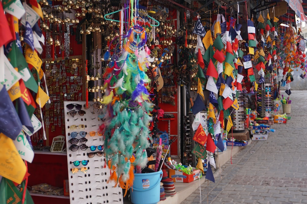 green blue and red hanging decor