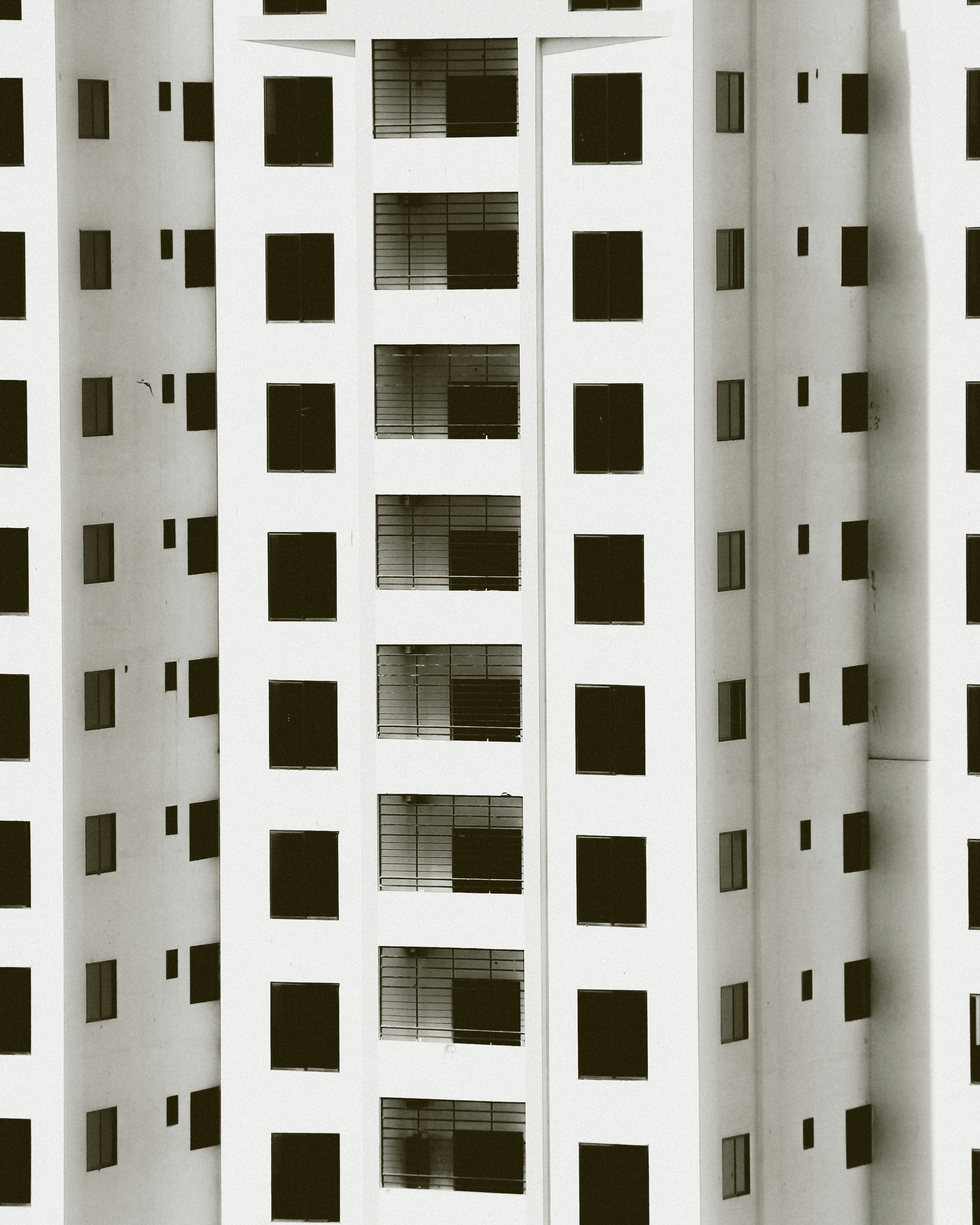 Black and white building in daylight