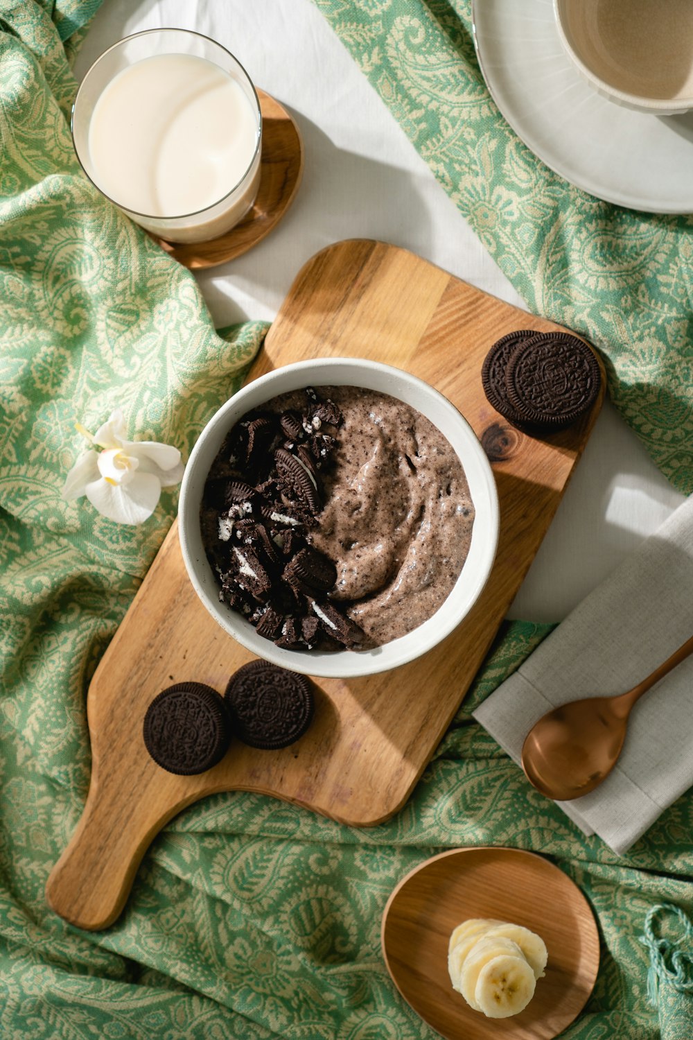 brown and black beans on white ceramic bowl