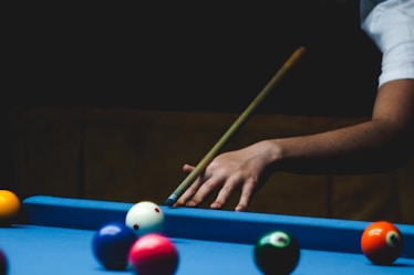 billiard ball on billiard table