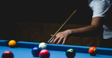billiard ball on billiard table
