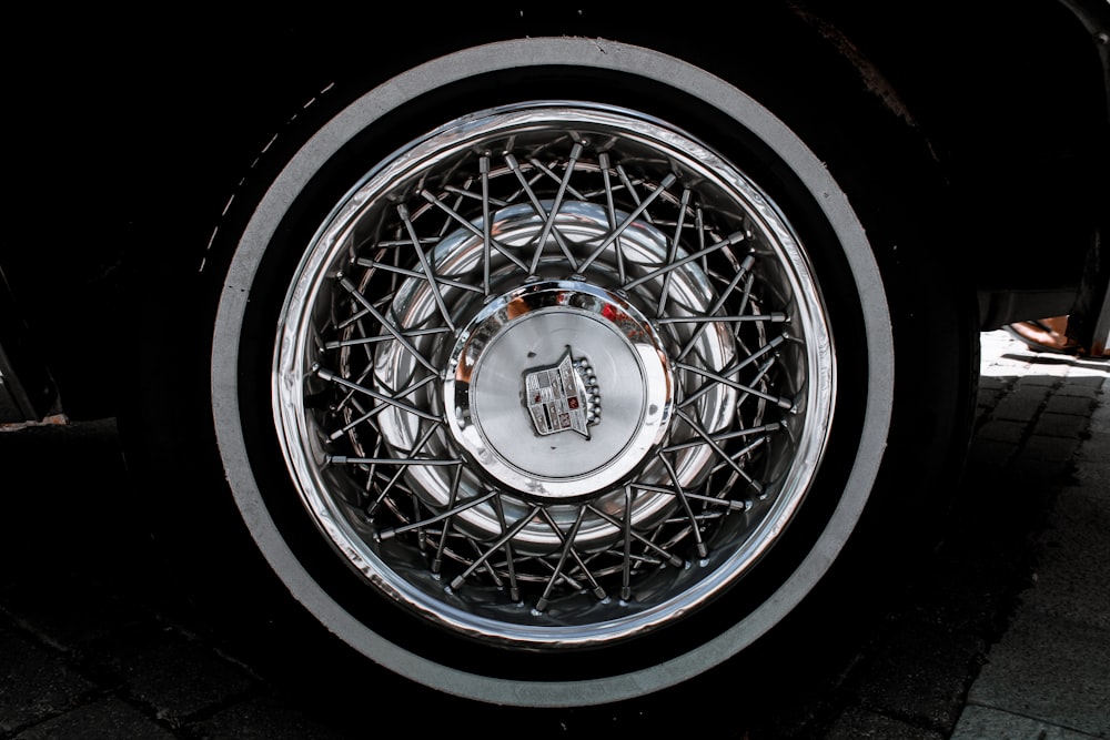 chrome multi spoke car wheel