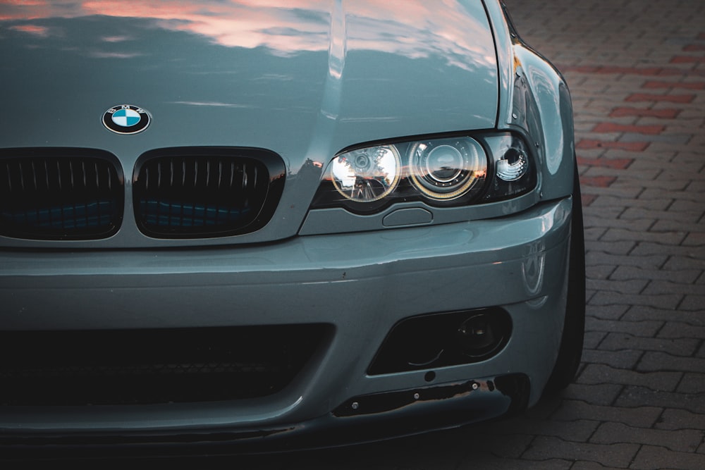 blue bmw car with white license plate