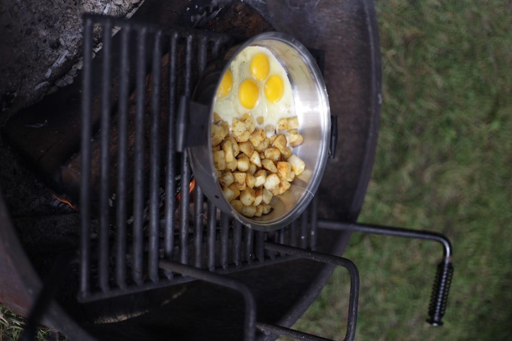 corn in stainless steel cooking pot