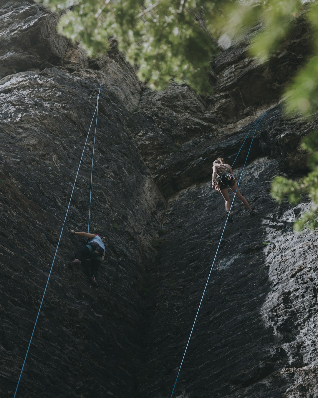 man in blue jacket climbing on gray mountain during daytime