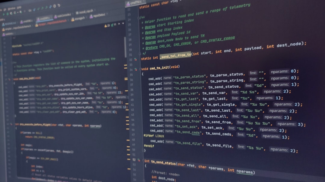 black flat screen computer monitor, software development in the C programming language