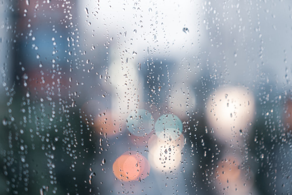 water droplets on glass window