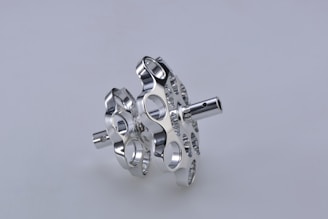 silver and black round accessory