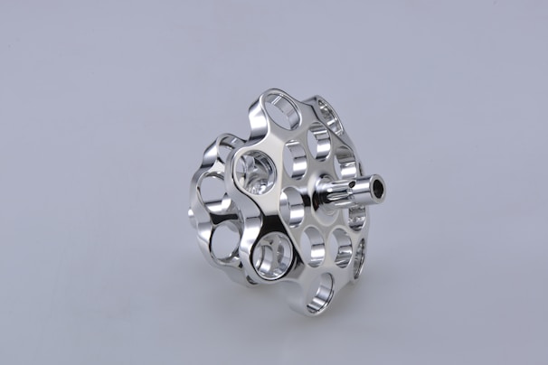 silver and black round accessory