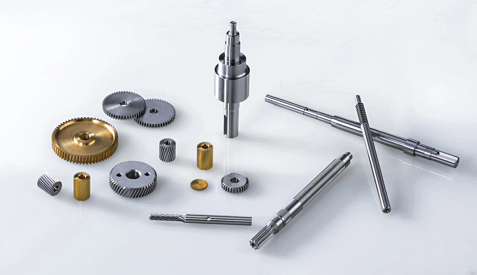 A set of precision-machined metal components produced from reverse-engineered drawings