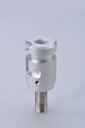 white and silver round device