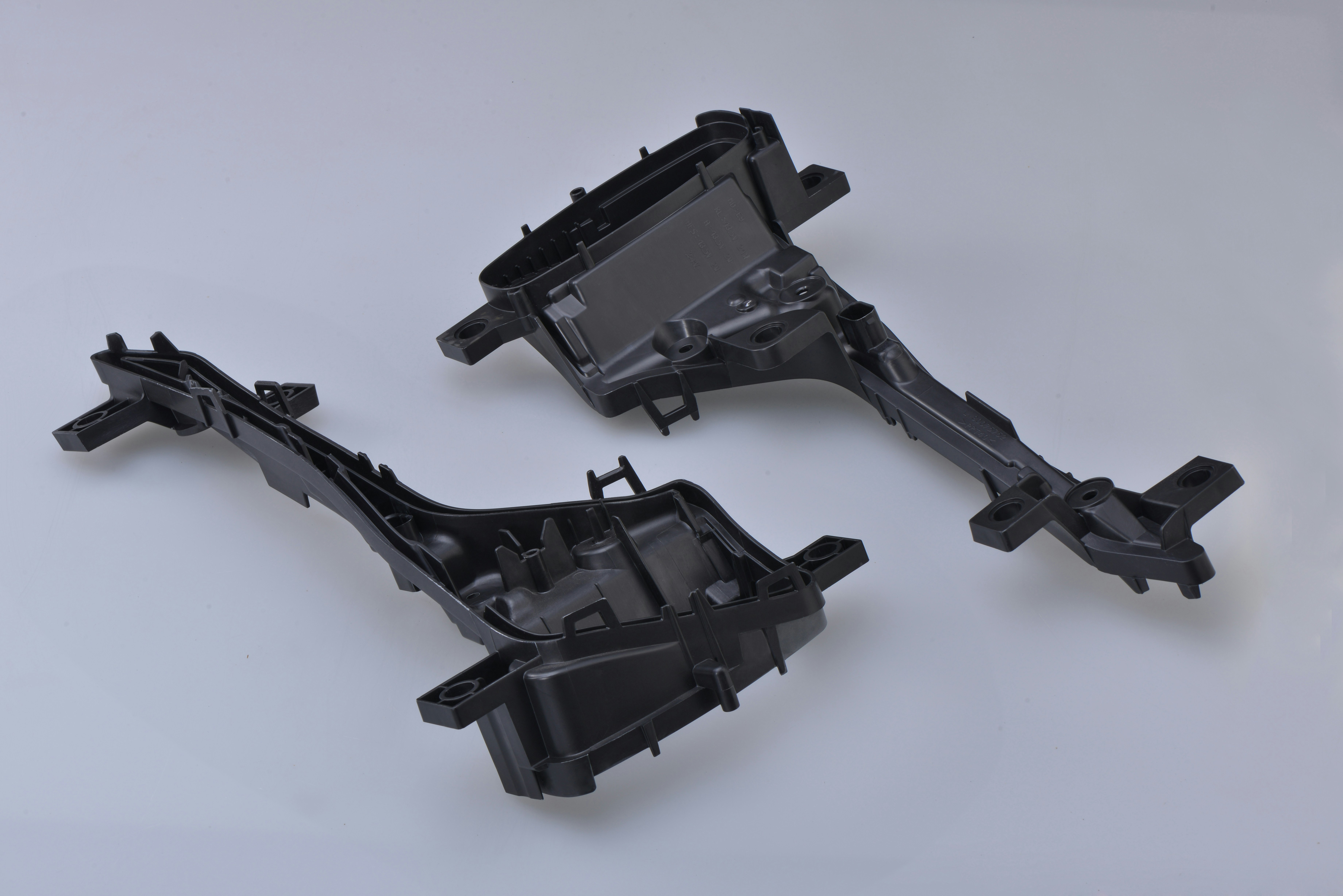 black rifle on white surface