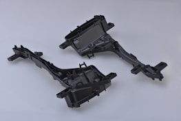 black rifle on white surface