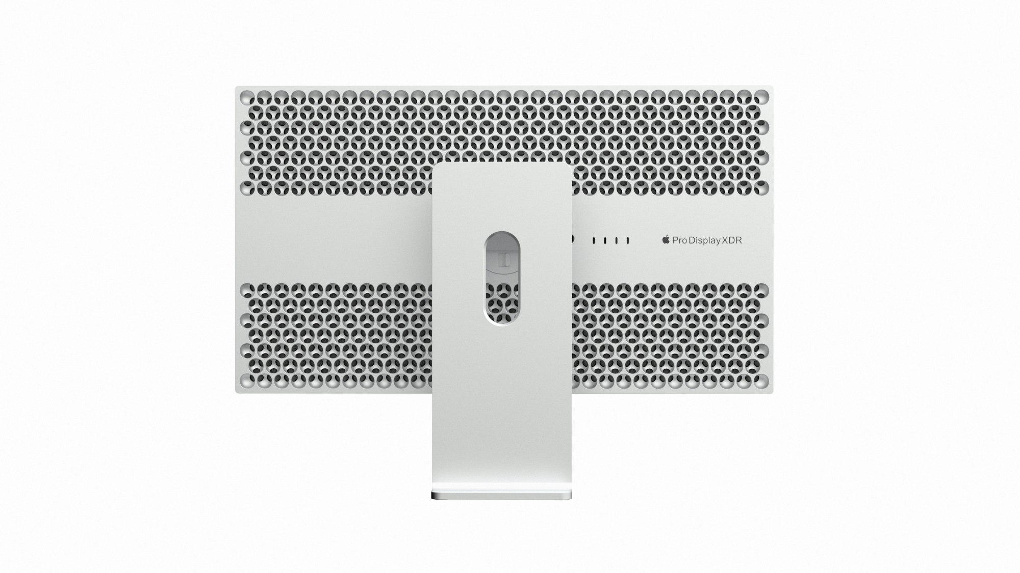 Back view of Apple Pro Display XDR with Cheese Grater Pattern 