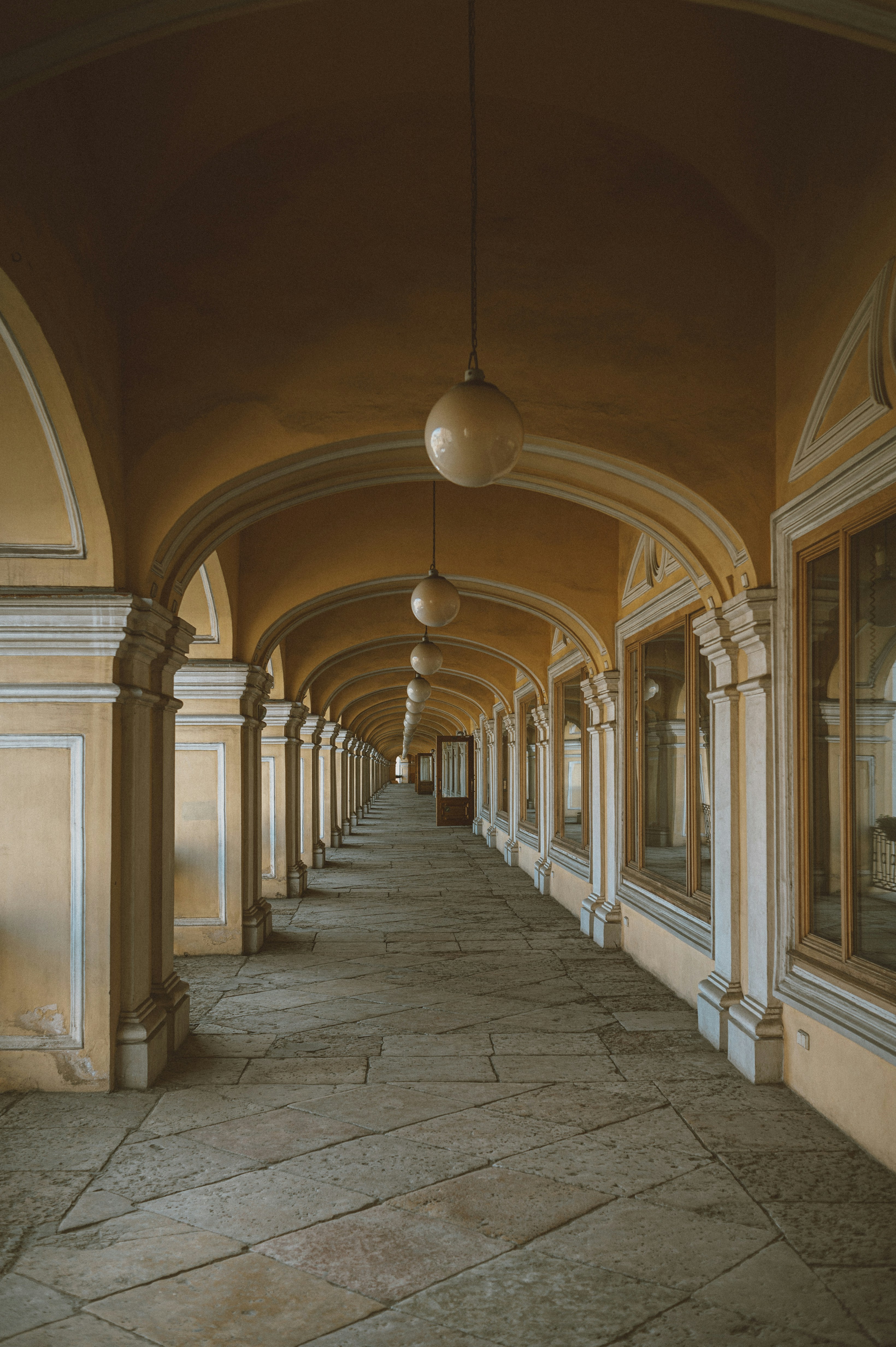 Gallery of the second floor of the Bolshoy Gostiny Dvor in St. Petersburg.