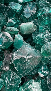 green and gray stone fragment