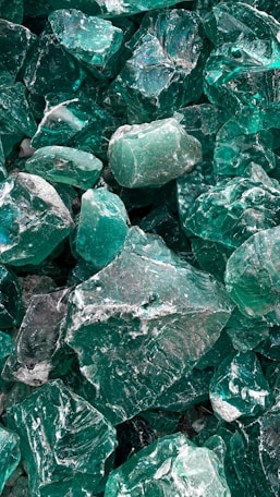 green and gray stone fragment