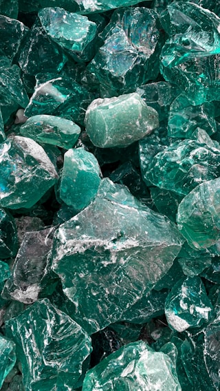 green and gray stone fragment