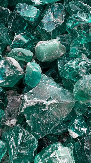 green and gray stone fragment