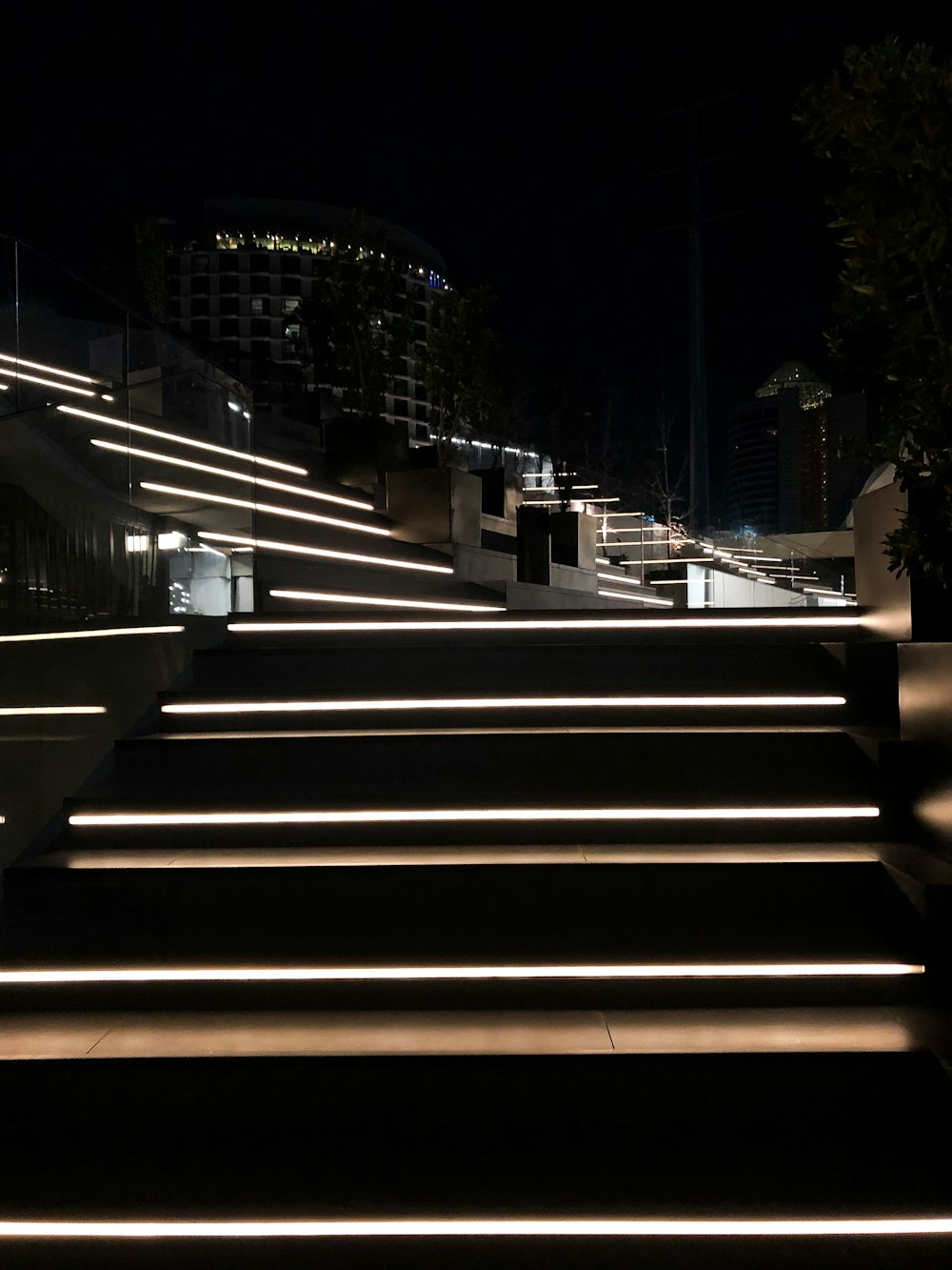 white and black wooden staircase