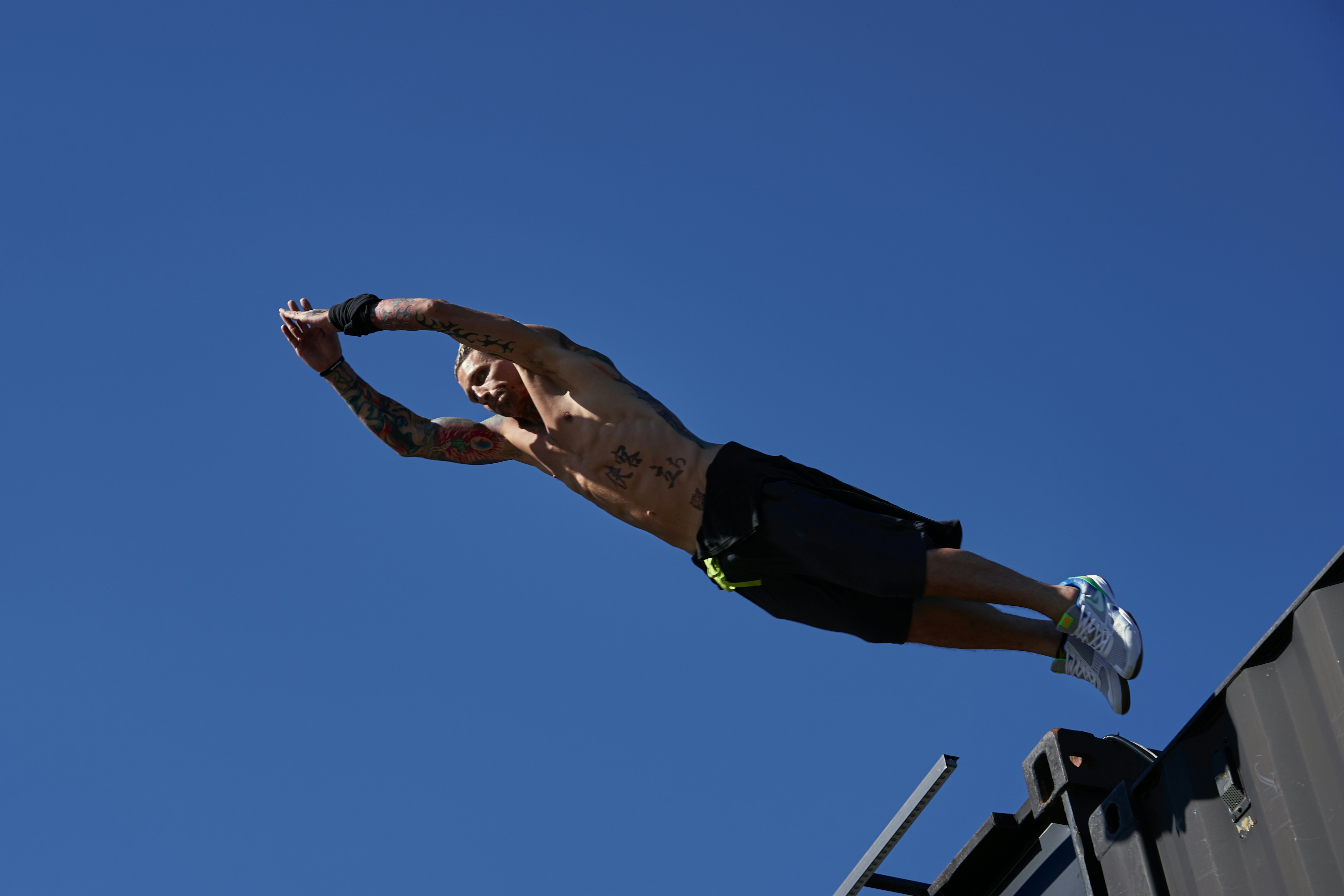 Athlete performing vertical jump training