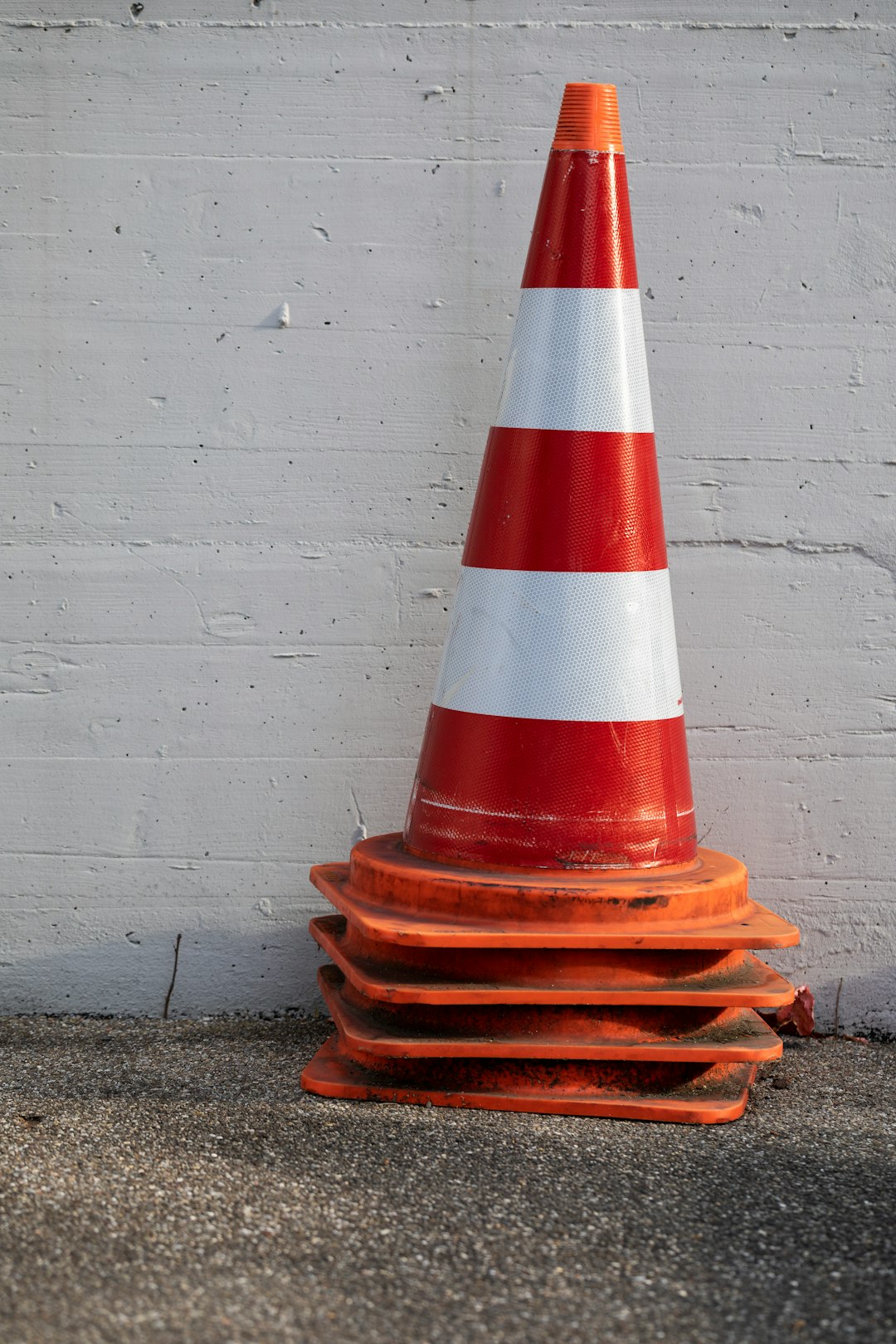 red and white traffic cone