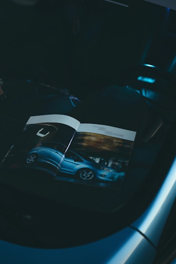 black and white car interior