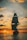 silhouette of ship on sea during sunset