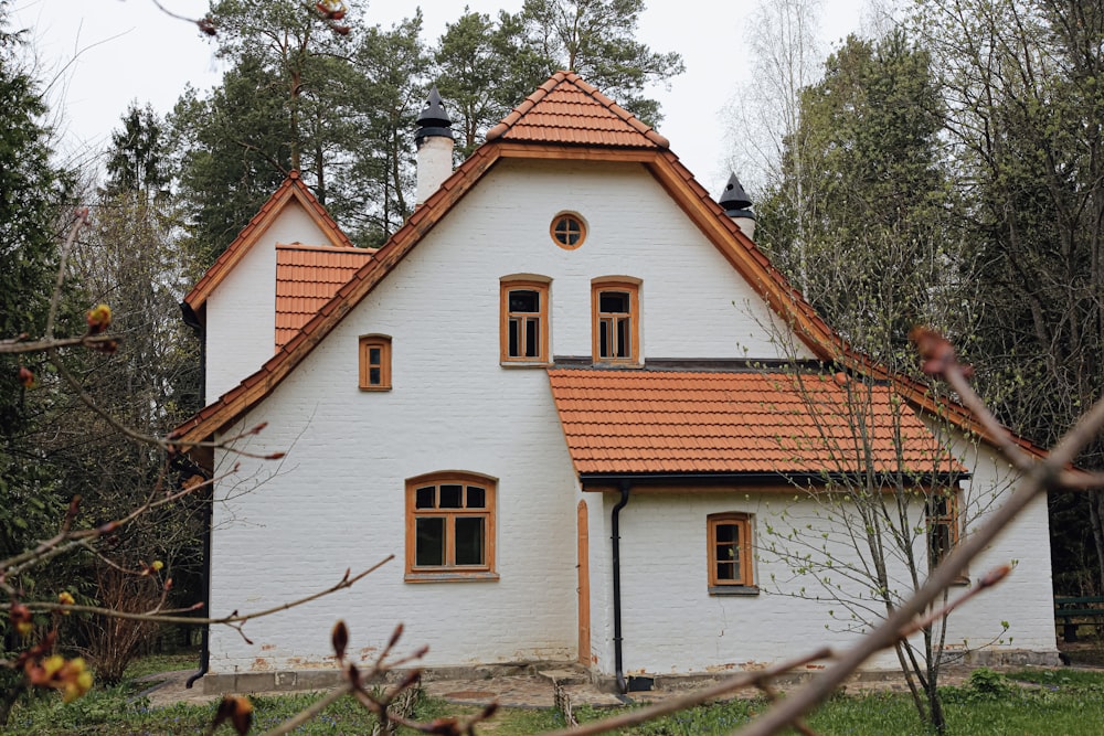 white and brown concrete house