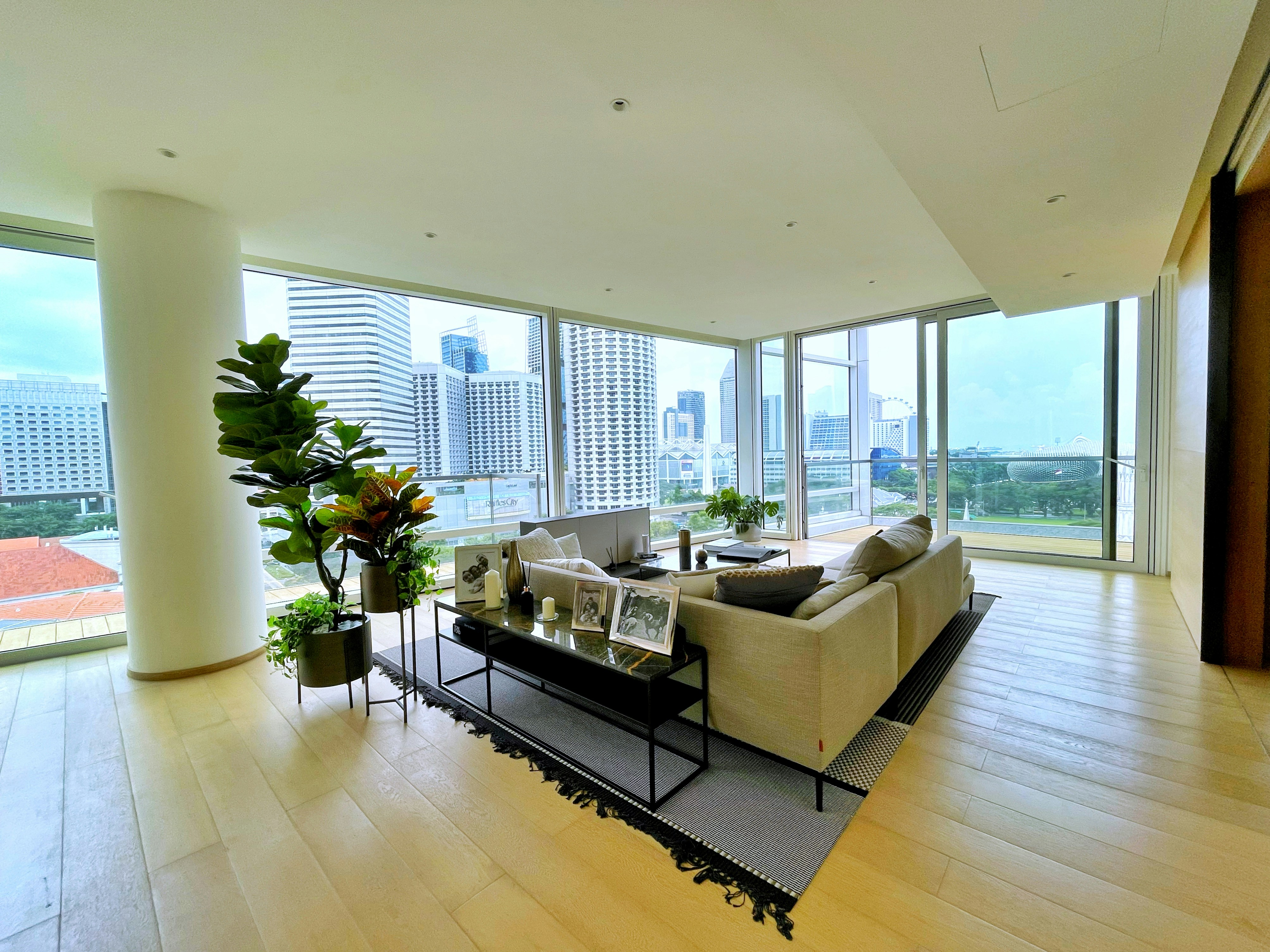 white and black sectional couch
