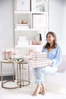 Woman with gifts