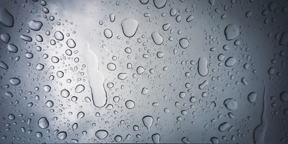 water droplets on glass panel