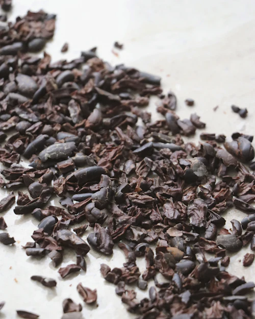 Ground cocoa nibs