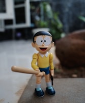 A detailed view of a baseball-themed animatronic character.