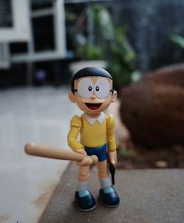 A detailed view of a baseball-themed animatronic character.