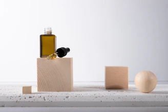 brown wooden blocks on white table