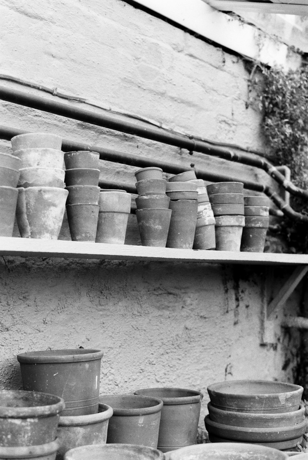 gray concrete wall with white plastic cups