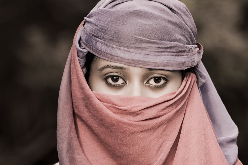 woman in pink hijab and gray hijab