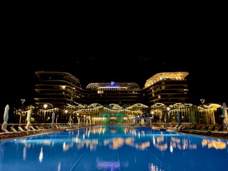 lighted city buildings during night time