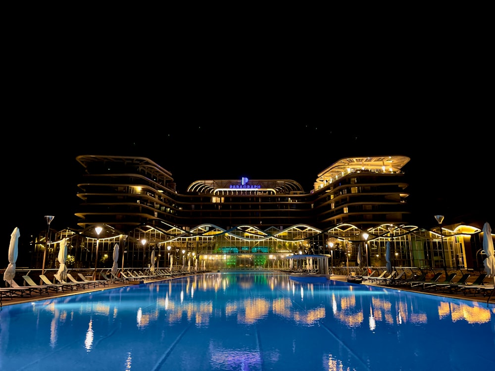 lighted city buildings during night time