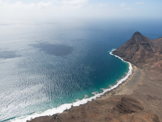 aerial view of blue sea during daytime in São Vicente Cape Verde