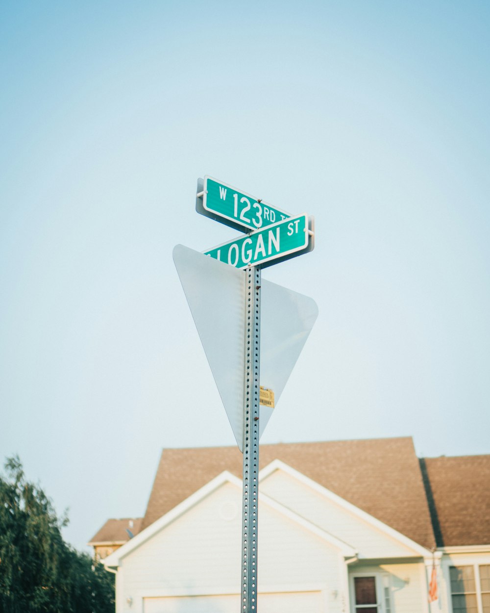 white and black street sign