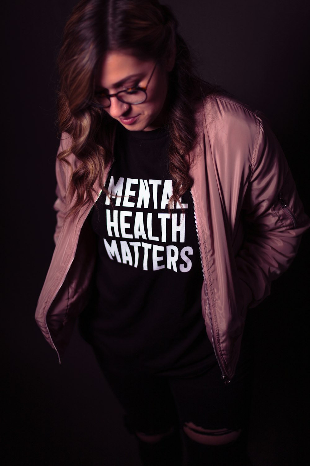 woman in black and white long sleeve shirt