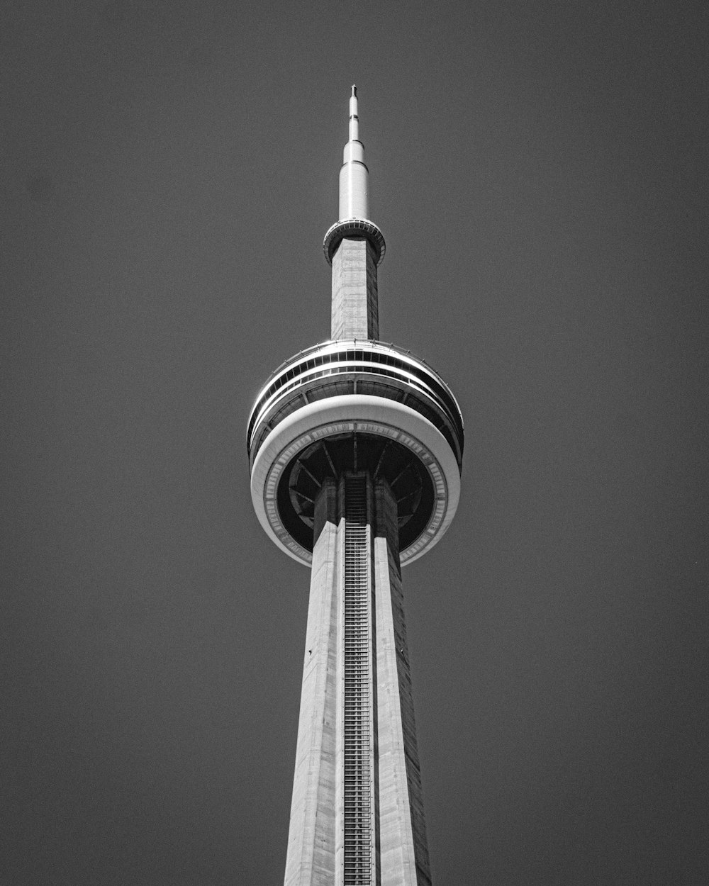 grayscale photo of space needle