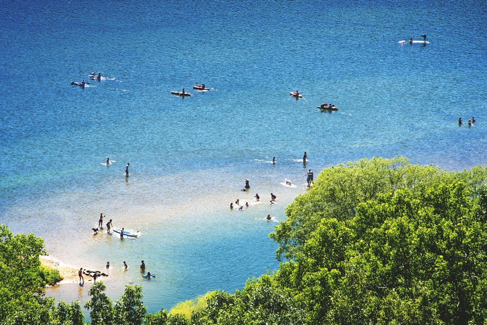 Gente en la playa durante el día