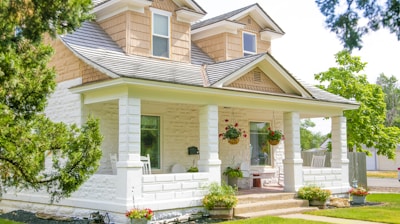 white and brown concrete house