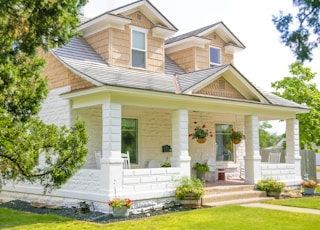 white and brown concrete house