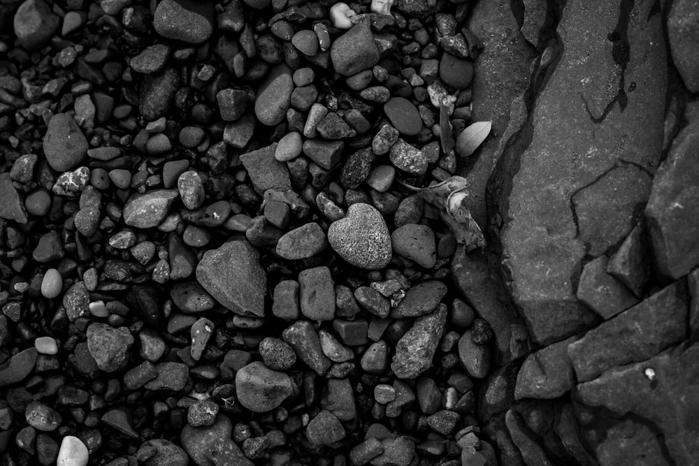 gray scale photo of stones
