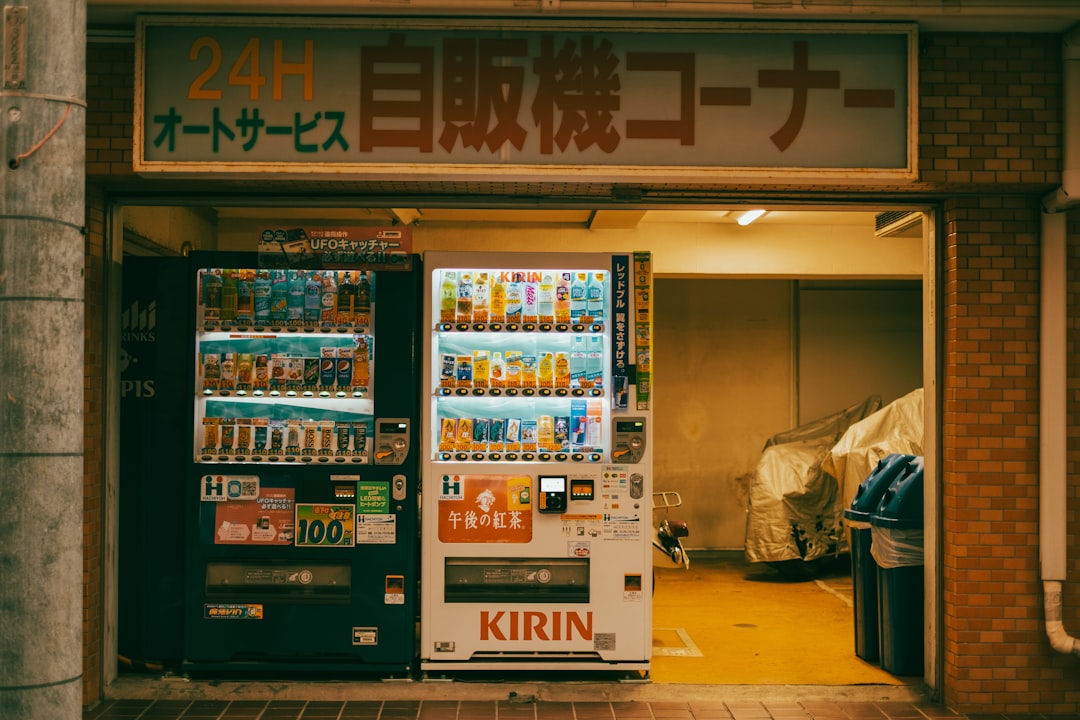 red and black vending machine