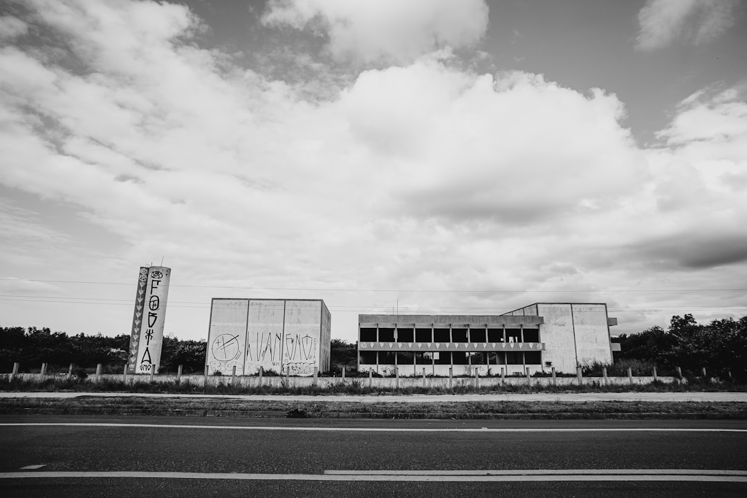 grayscale photo of a building